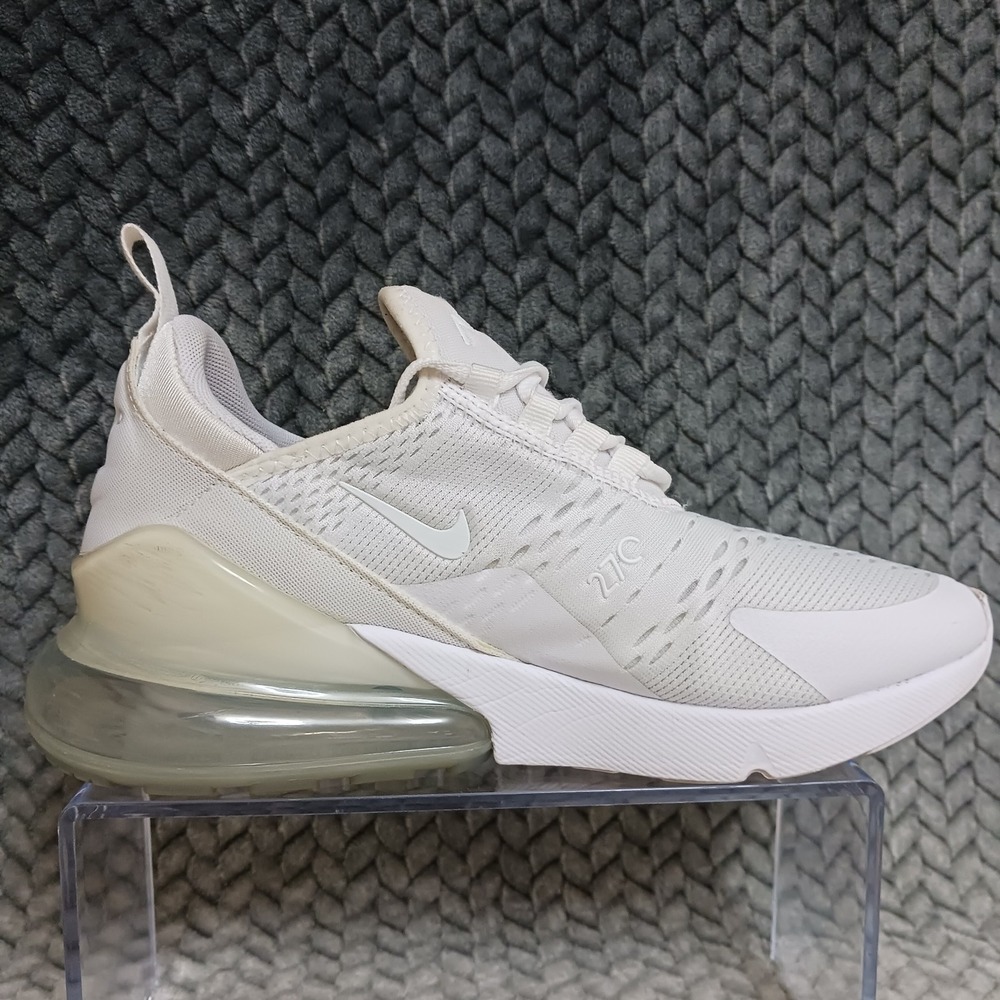 Nike Air Max 270 White Metallic Silver GS Walking Running Shoes Sz 6.5Y Womens 8 - Picture 10 of 14